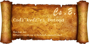 Csákvári Botond névjegykártya